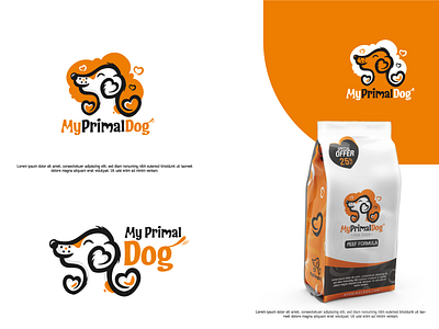 My Primal dog cartoonish clever dog dog logo dogfood illustration mosaabosweilem orange packaging petlover موسى ابوسويلم