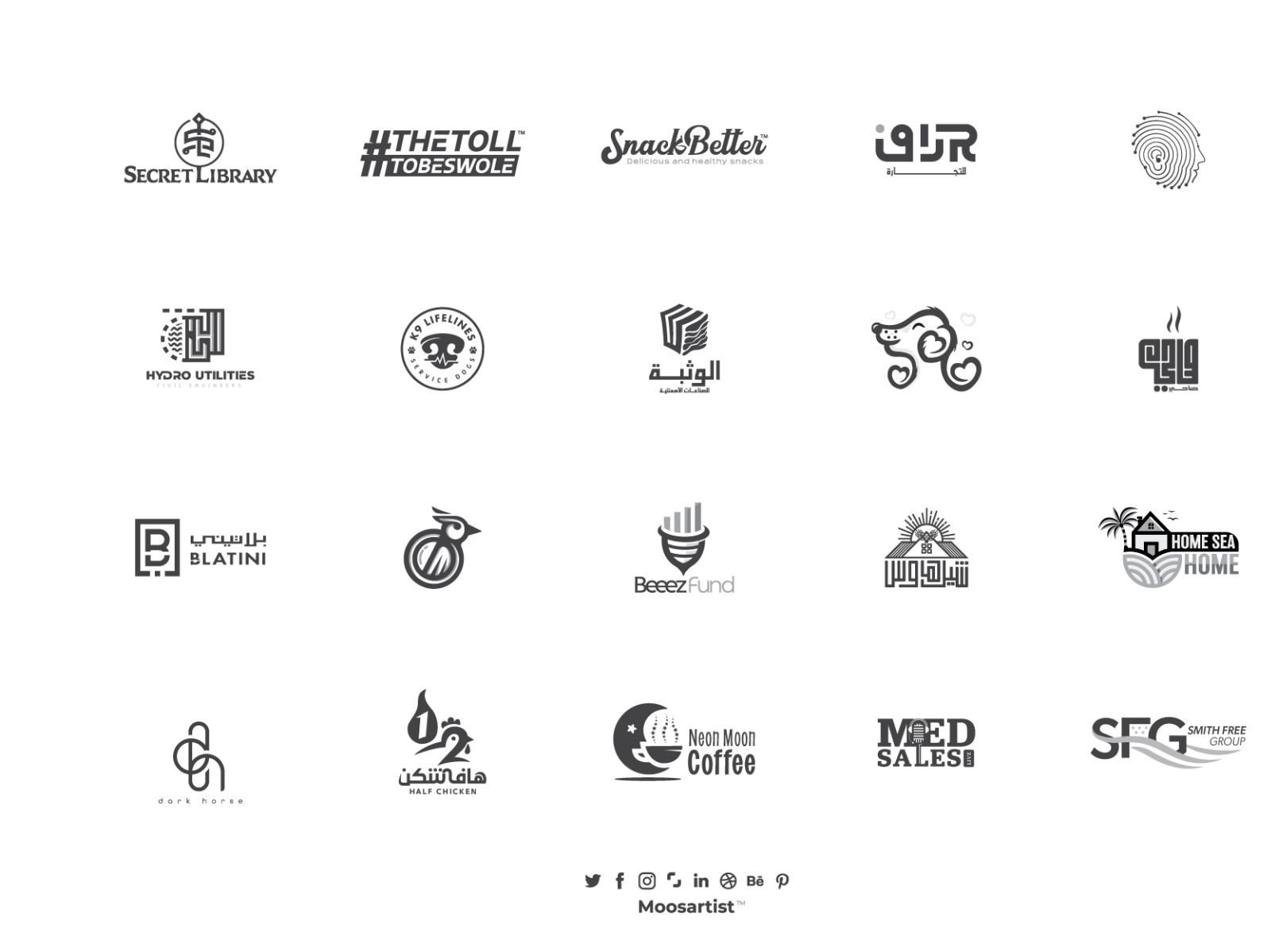 100 logos 2020 set 4 mosaabosweilem Moosartist by Moosartist on Dribbble