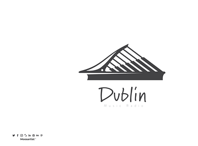 Dublin Music Radio clever creative dublin logo moosartist mosaabosweilem music logo negativespace piano logo مصمم شعارات موسى ابوسويلم