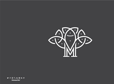 M letter with Tree shape abstract tree clever creative letter logo logo m logo moosartist mosaabosweilem tree logo لوجو مصمم شعارات موسى ابوسويلم