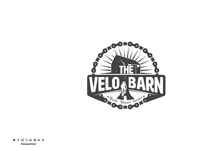 The Velo Barn Bike repair bike bike repair biker emblem logo moosartist mosaabosweilem retro retro barn vintage لوجو مصمم شعارات موسى ابوسويلم