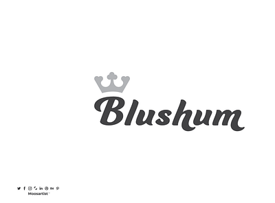 Blushum Queen Hairdresser clever creative crown hair hairdresser logo moosartist mosaabosweilem queen typogaphy wordmark logo مصمم شعارات موسى ابوسويلم