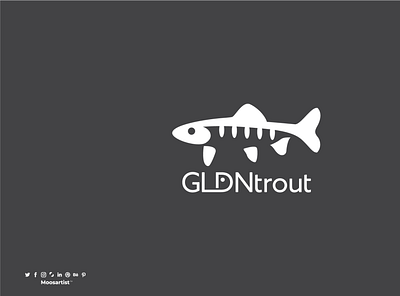 Gldn Trout abstract fish clever fish fish logo fishing logo moosartist mosaabosweilem لوجو مصمم شعارات موسى ابو سويلم موسى ابوسويلم