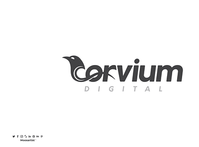 Corvium Digital bird bird logo clever creative digital digital art moosartist mosaabosweilem wordmark logo لوجو مصمم شعارات موسى ابو سويلم موسى ابوسويلم