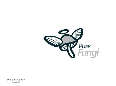 Pure Fungi angel clever fungi logo moosartist mosaabosweilem mushroom mushrooms peace wings لوجو مصمم شعارات موسى ابو سويلم موسى ابوسويلم