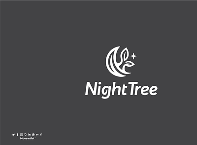 Night Tree clever jordan logo minimal moon moosartist mosaabosweilem pictorial tree tree moon لوجو مصمم شعارات مصمم شعارات محترف موسى ابوسويلم