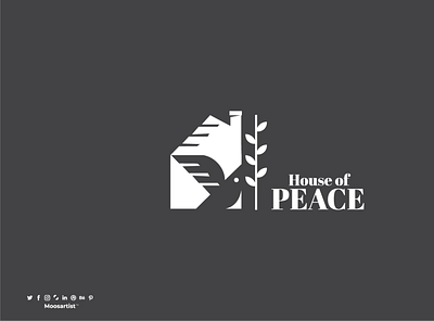 House Of Peace bird clever creative dove house logo moosartist mosaabosweilem peace اريد مصمم لوجو مصمم شعارات مصمم شعارات محترف مطلوب مصمم شعارات موسى ابو سويلم موسى ابوسويلم