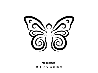 Butterfly Woman butterfly clever creative logo moosartist mosaabosweilem swirl woman تصميم شعارات فراشة لوجو مصمم شعارات موسى ابو سويلم موسى ابوسويلم