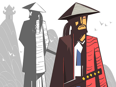 tale of samurai design illustration vector