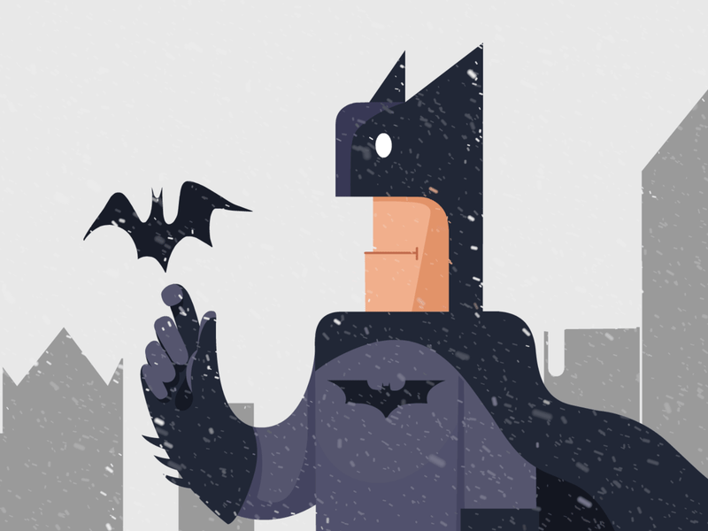 Batman and Bat animation design illustration