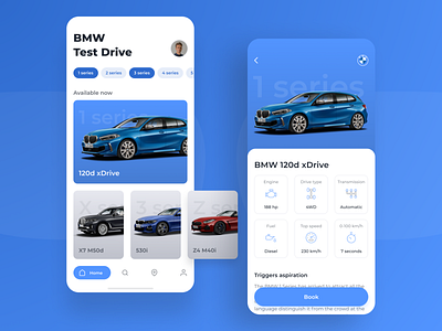 BMW Test Drive Car - Concept app application bmw booking car cards concept figma interface mobile test drive ui ux