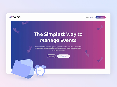 Corsa - Event management animation branding design desktop illustration motion graphics ui web webdesign website