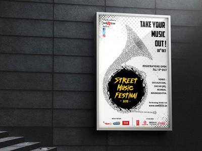 Poster Design design event french horn illustration music music festival musical instrument poster typography vector