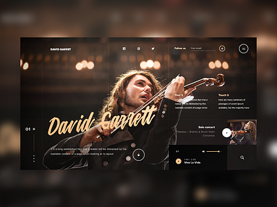 David Garrett Design concept creative design designer inspiration ix music shot ux web website