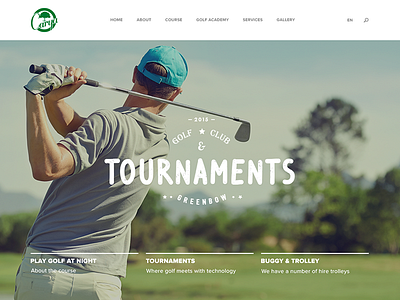 Carya Golf clean golf landingpage modern parallax scored simple sport typography ui ux web
