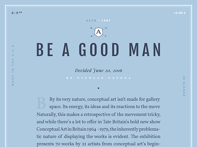 Good Man article design editorial magazine new presentation typography