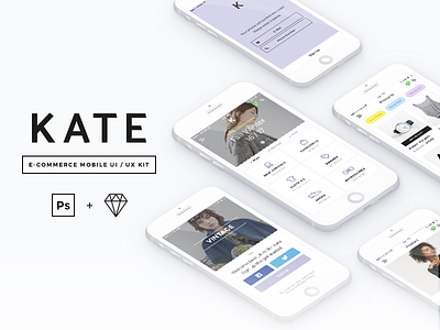 KATE app appdesign ecommerce free ios mobile product sale shop sketch ui ux