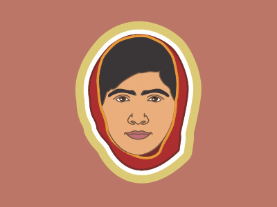 Yousafzai activism design education fame feminism icon logo nobel vector