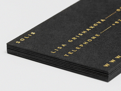 Solis business cards colorplan fashion foil logo logotype print sandgrain solis stationery typography