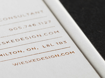 Wieske Design Business Card Detail