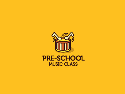 Pre-School Music Class bang child class drum kids logo logomark marque music musical noted play school serifs typography