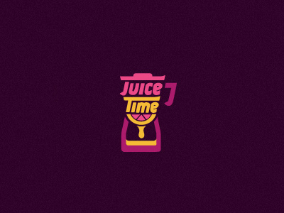 Juice Time logo branding identity juice fruit bar time hour glass blender