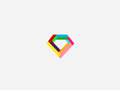 Rainbow Diamond branding crystal diamond identity logo logos rainbow