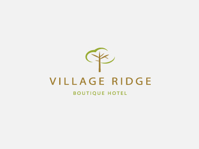 Village Ridge boutique branding hotel identity logo logotype sans serif south africa tree uppercase village