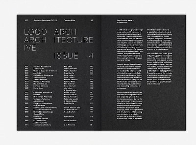 LogoArchive Issue 4 architecture colorplan design editorial graphic design logo logoarchive magazine mid century spread symbol white ink zine