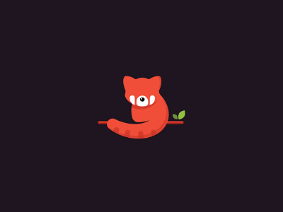 Red Panda design flat icon logo vector
