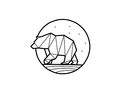 Bear design flat logo vector