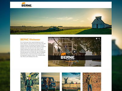 Brand Page berne apparel brand page one page single page site web design website