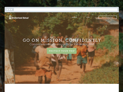 Landing Page Mockup adobe xd faith insurance landing page missions missions trip one page love travel