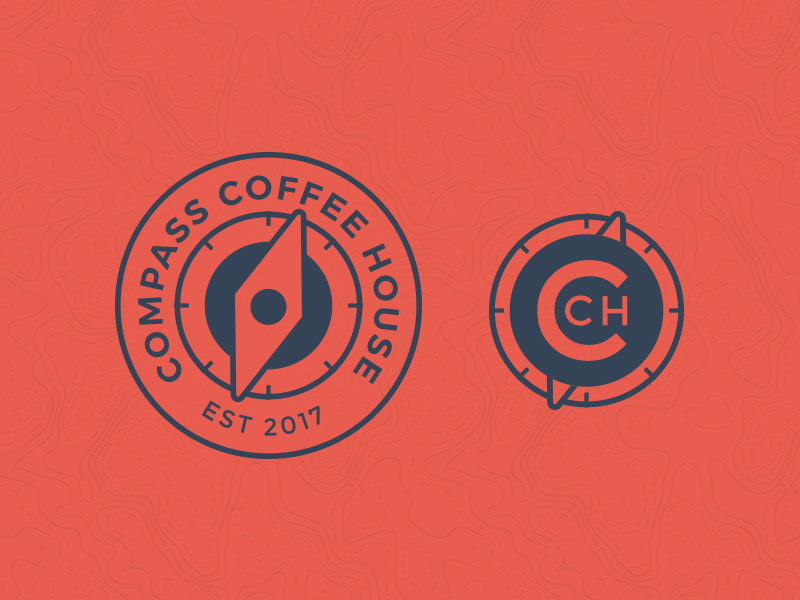 Compass Coffee House Logo travel coffee travel logo map compass coffee compass coffee branding coffee logo coffee house