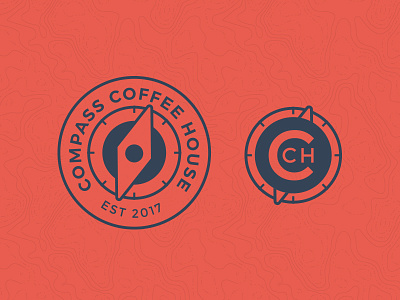 Compass Coffee House Logo coffee branding coffee house coffee logo compass compass coffee map travel coffee travel logo