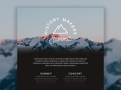 Event Branding - History Makers Summit branding concert branding event branding history icon logo made with unsplash mountain mountain logo summit summit branding unsplash