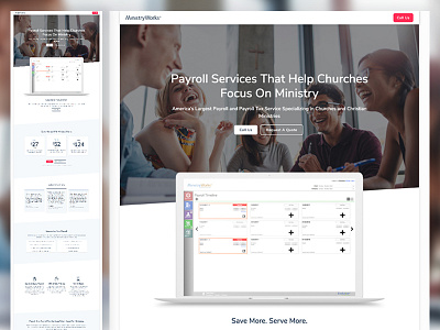 New Payroll Processing Website church church payroll clean code finance site fresh landing pagge mega church ministries minstry payroll sem