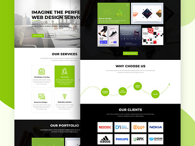 Home page designing homepage design landing page service icons uiux