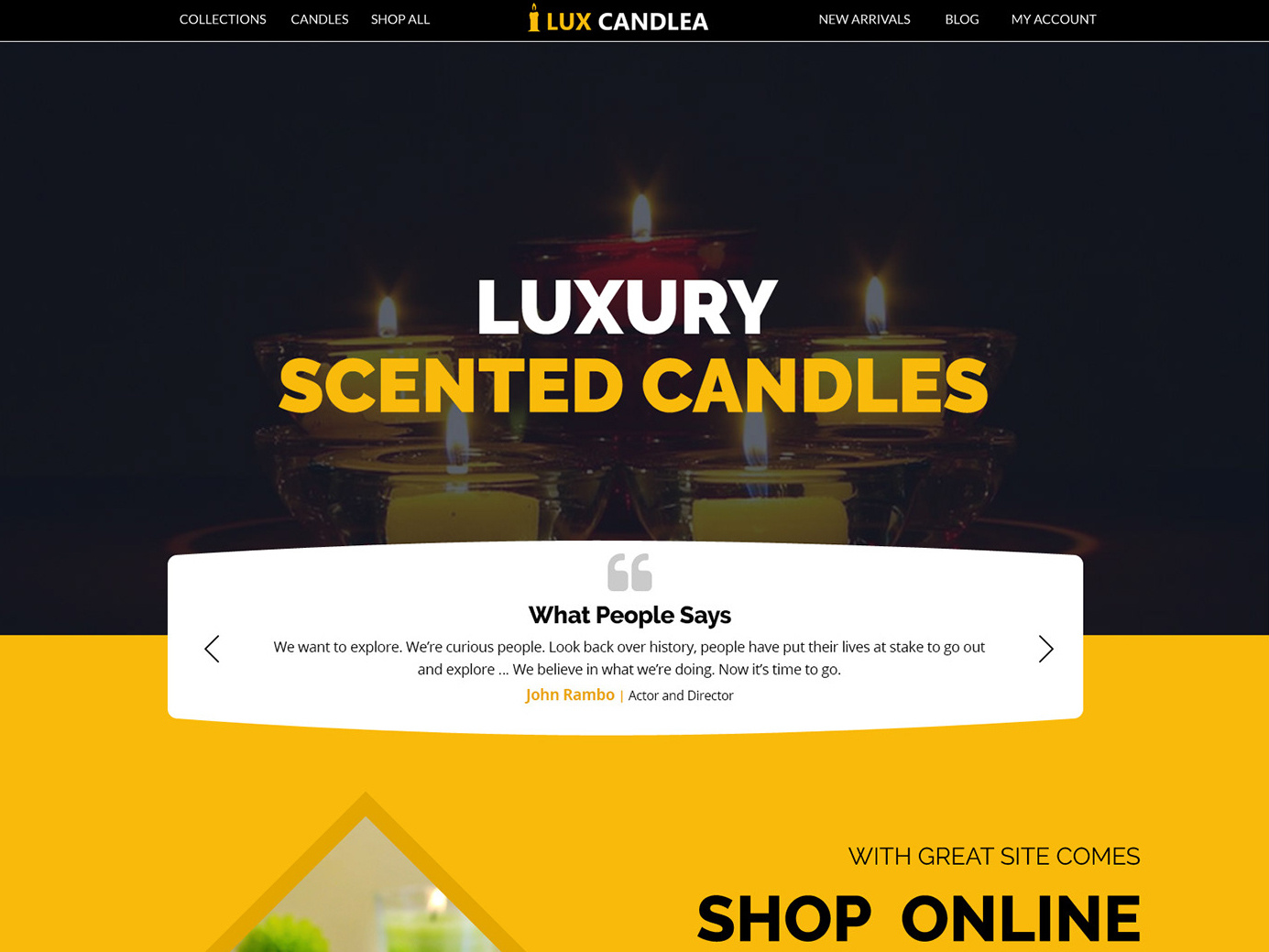 Candle Store site by Saradindu Roy on Dribbble