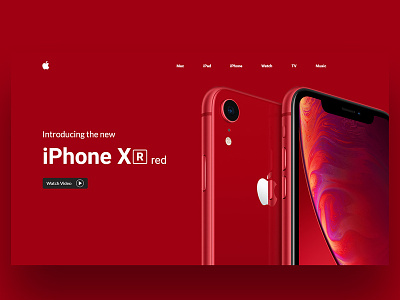 Iphone XR red UI Concept Design