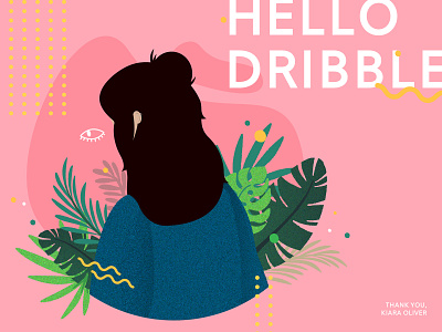 / Hello Dribble colourful design digital firstshot flat hello hello dribble illustration memphis plants vector