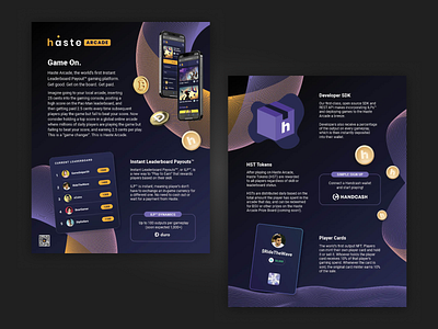 Haste Arcade One Pager arcade branding crypto design gaming marketing