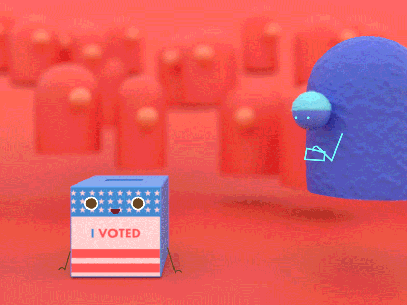Vote Together_Let's Vote Together animation cinema4d civic nation gif illustration motiondesigh vote