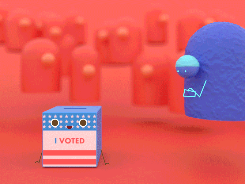 Vote Together_Let's Vote Together civic nation vote illustration motiondesigh animation cinema4d gif