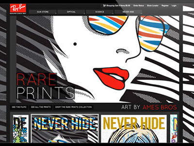 Rayban x Ames Bros ames bros never hide rayban sunglasses website website design