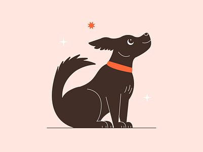 It's Toby black cute design dog fur good boy icon illustration pup puppy sparkle vector