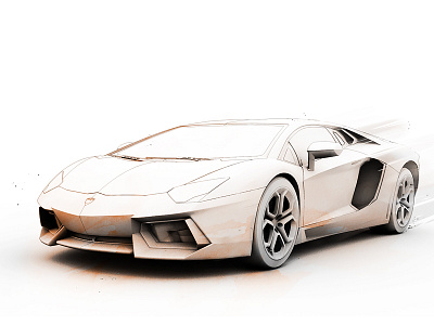 Lamborghini Aventador Illustration 3d aventador gaphic illustration lamborghini photoshop sketch