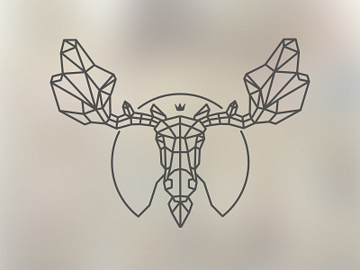 Moose Style artill elch icon line logo moose polygon sign