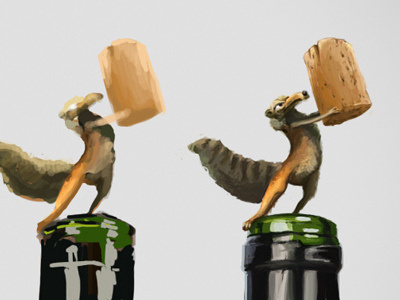 I LOVE SCRAT & WINE after effects animation photoshop scrat sketch wine