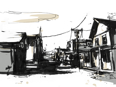Fallout Sketch brush editorial fallout4 game illustration magazine sketch